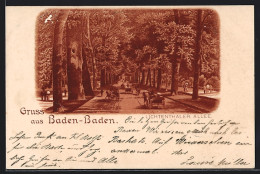 Lithographie Baden-Baden, Lichtenthaler Allee  - Baden-Baden