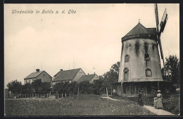 AK Gohlis, Windmühle Mit Mütter Und Kind  - Moulins à Vent