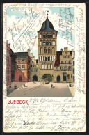 Lithographie Lübeck, Burgtor  - Lübeck