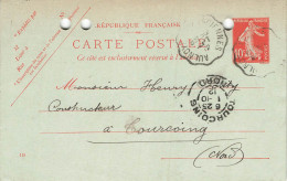 E671 Entier Postal Carte Lettre Bondes Metalliques H.LECLERCQ Trith's Léger - Cartoline Precursori