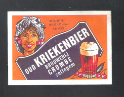 BROUWERIJ  CROMBE - ZOTTEGEM - OUD KRIEKENBIER  - BIERETIKET  (BE 662) - Beer