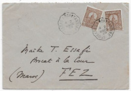 Lettre Timbres TUNISIENS Cachet Ferroviaire ALGERIEN  SOUKARAS A CONSTANTINE 1929  P/ MAROC  Bonne Pièce - Brieven En Documenten