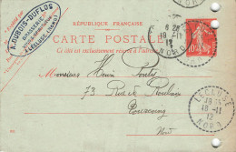 E673 Entier Postal Carte Lettre Brasserie A L'écluse Nord - Voorloper Kaarten