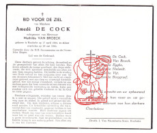 DP Amedé De Cock ° Kruibeke 1884 † 1960 X Mathilde Van Broeck // Egghe Nielandt Vijt Borggraef - Images Religieuses