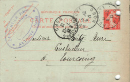 E674 Entier Postal Carte Lettre Carpentier Aulnoye Nord Brasseur - Precursor Cards
