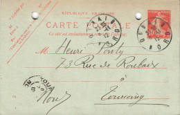 E675 Entier Postal Carte Lettre Grande Brasserie Villard Denain - Cartoline Precursori