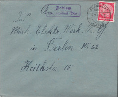 Landpost Zohlow über Frankfurt Oder, Brief FRANKFURT ODER LAND 7.9.34 - Lettres & Documents