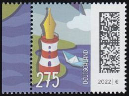 3657 Welt Der Briefe: Leuchtfederstift 275 Cent, Nassklebend Aus Bogen, ** - Unused Stamps