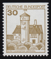 914CII V Burgen Und Schlösser 30 Pf Ludwigstein, ** LETTERSET Weiß - Unused Stamps