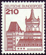 998 Burgen Und Schlösser 210 Pf Schwanenburg, ALTE Fluoreszenz, Postfrisch ** - Neufs
