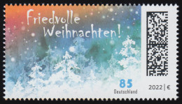 3728 Friedvolle Weihnachten, Nassklebend, ** Postfrisch - Ungebraucht