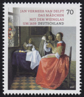 3274 Jan Vermeer Van Delft – Mädchen Mit Dem Weinglas, Nassklebend ** - Ongebruikt