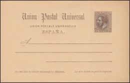 Spanien Postkarte P 14 König Alfons XII. Doppelkarte 15/15 Centimos, Ungebraucht - Other & Unclassified