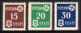 Estland/Deutsche Besetzung, Nr. 1-3y, Dünneres Papier, Satz Postfrisch ** - Besetzungen 1938-45