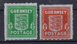 Kanalinseln - Guernsey 4-5 Wappen Auf Graublauem Papier, Satz ** Postfrisch - Besetzungen 1938-45