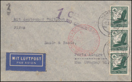 Deutsche Luftpost Europa-Südamerika Brief HAMBURG 1.3.38 Mit Zensur N. Brasilien - Sonstige & Ohne Zuordnung