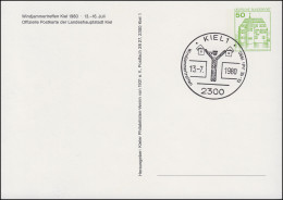 Privatpostkarte PP 104/60 Windjammertreffen Signalgast, SSt KIEL 13.7.1980 - Privé Briefomslagen - Ongebruikt