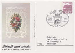 Privatpostkarte PP 106/96 Tag Der Briefmarke Blumen SSt ELMSHORN 24.10.1982 - Enveloppes Privées - Neuves