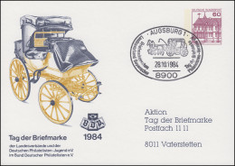 Privatpostkarte PP 106/164b Tag Der Briefmarke SSt AUGSBURG 28.10.1984 - Privé Briefomslagen - Ongebruikt