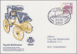 Privatpostkarte PP 106/164b Tag Der Briefmarke SSt Kiel Postschiff 28.10.1984 - Privé Briefomslagen - Ongebruikt