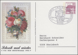 Privatpostkarte PP 106/94 Tag Der Briefmarke Blumen SSt KÖLN 24.10.1982 - Privé Briefomslagen - Ongebruikt