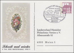 Privatpostkarte PP 106/93 Tag Der Briefmarke Blumen SSt FRANKFURT 24.10.1982 - Enveloppes Privées - Neuves