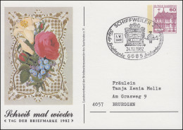Privatpostkarte PP 106/98 Tag Der Briefmarke Blumen SSt SCHIFFWEILER 24.10.1982 - Privatumschläge - Ungebraucht