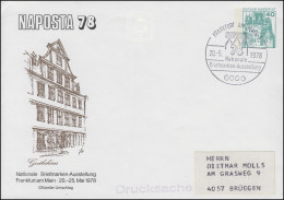 Privatumschlag PU 110/24 NAPOSTA 78 - Goethehaus SSt FRANKFURT / MAIN 20.5.1978 - Private Covers - Mint
