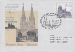 USo 104 Kölner Dom, SSt Berlin Ausgabe 2-Euro-Gedenkmünze Kölner Dom 28.1.2011 - Briefomslagen - Ongebruikt