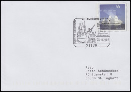 USo 156 Gorch Fock,SSt Hamburg Stapellauf Segelschulschiff Gorch Forck 23.8.2008 - Briefomslagen - Ongebruikt