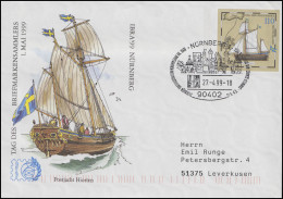 USo 8 IBRA & Postjacht Hiorten, FDC ESSt Nürnberg Stadtansicht IBRA-Logo 27.4.99 - Covers - Mint