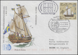 USo 8 IBRA & Postjacht Hiorten, SSt Nürnberg FIP-Logo 1.5.99 & IBRA-Nebenstempel - Umschläge - Ungebraucht