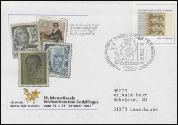 USo 43 Jubiläum Baden-Württemberg, SSt Sindelfingen Wappen 25.10.2002 - Briefomslagen - Ongebruikt