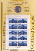 2373 Gottfried Semper / Semperoper Dresden - Numisblatt 6/2003 - Invii Numismatici