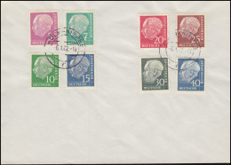 179-186 / 259-260y Heuss LUMOGEN Kompl. 8 Werte KÖLN-NIPPES 6.1.62 Auf Umschlag - Used Stamps