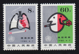 1605-1606 China - Weltgesundheit Antiraucher, Postfrisch ** / MNH - Sonstige & Ohne Zuordnung