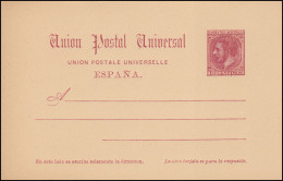 Spanien Postkarte P 13 König Alfons XII. Doppelkarte 10/10 Centimos, Ungebraucht - Other & Unclassified