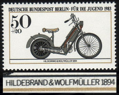 694DD Jugend Motorrad 50 Pf  - Doppeldruck Schwarz ** - Variétés Et Curiosités