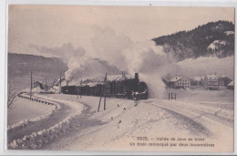 Vallée De Joux En Hiver Un Train Remorqué Par Deux Locomotives Jura Suisse - Otros & Sin Clasificación