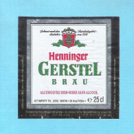 BIERETIKET -  HENNINGER GERSTEL BRAU - 25 CL.  (BE 678) - Bier