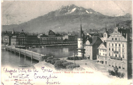 CPA Carte Postale Suisse Luzern Neue Brücke Und Pilatus 1903  VM81384 - Lucerne