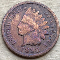 1898 US Standard Coinage Coin One Cent,KM#90A,549 - 1859-1909: Indian Head