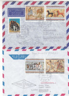 Saint Marin - 2 Lettres De 1975 - Oblit Républica S. Marino - Expédié Vers Kirchheim - Fresques - - Storia Postale