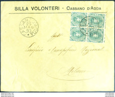 Regno. Stemma 1891. Blocco Di Quattro Su Busta. - Other & Unclassified