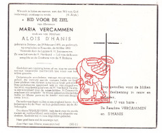 DP Maria Vercammen ° Stekene 1876 † Kemzeke 1955 X Alois D'Hanis - Images Religieuses