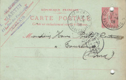 E680 Entier Postal Carte Lettre Fabrique De Bouchons Calais - Voorloper Kaarten