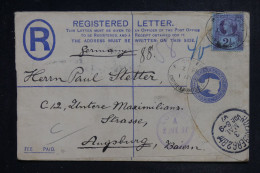 ROYAUME UNI - Entier Postal + Complément En Recommandé Pour L'Allemagne En 1897 - L 153178 - Entiers Postaux