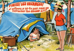 . Camping . Finies Les Vacances !..........................( Dessin De R. Allouin) - Humour