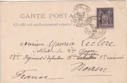 Carte Postale Repiquée Jacques Sauce Couleurs Et Encres Sage 10 C Noir Yvert 89 Décembre 1896 - Bijgewerkte Postkaarten  (voor 1995)