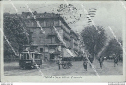 Ce224 Cartolina Torino Citta' Corso Vittorio Emanuele Tram 1925 - Andere & Zonder Classificatie